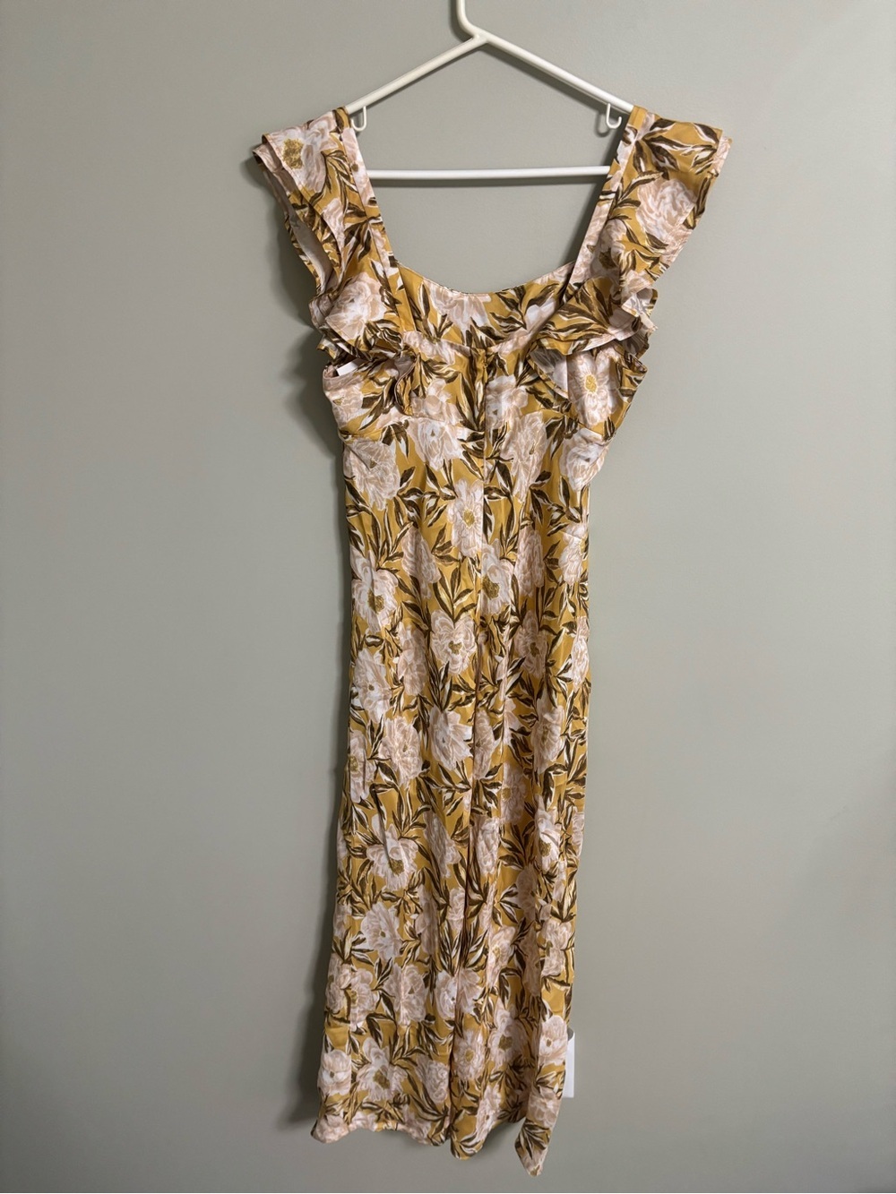 Madewell Size 4 Angelina Floral Yellow Maxi Dress Tropical Vacation Resort New - Picture 3 of 8